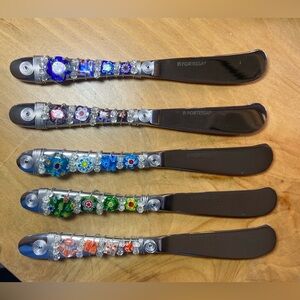 Fortessa 5 Piece Spreader set, Wired Beaded designs, Rainbow Assorted Colors